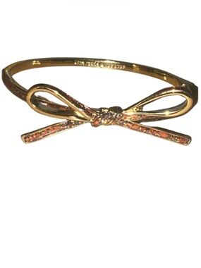 Kate Spade Skinny Mini Bow Bangle, Enamel Inlay, Clasp Open/Close, 6.5" Wrist